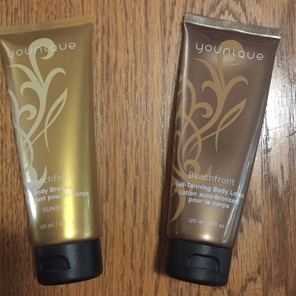 Younique body bronzer and self tanning body lotion